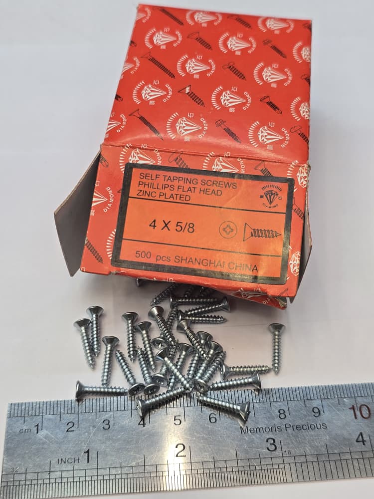 پیچ خودکار سرتخت 5/8*4 چینی 16*2.9 (مخصوص مته 2.5)