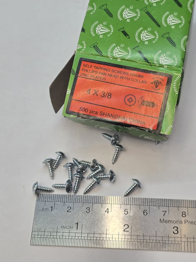 پیچ خودکار واشردار 3/8*4 چینی 9.5*2.9 (مخصوص مته 2.5)